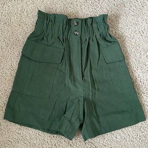 HM Green Paperbag Shorts